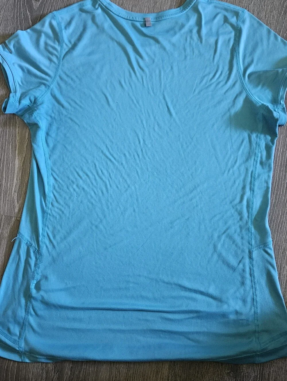 Nike Dri-Fit Bright Cyan Blue Short Sleeve Running Shirt Women's L